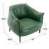 Kadar Leather Barrel Chair-Green Modern Leather Chair | Accent Chairs | Kinwell Furniture | Barrel Chairs